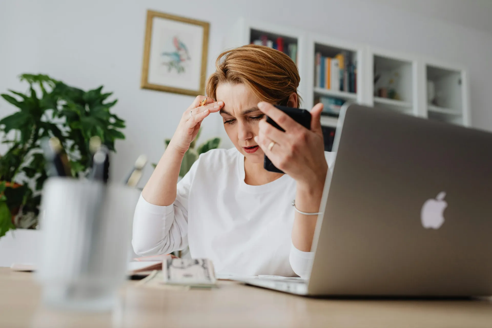 A family caregiver taking a quiet moment
